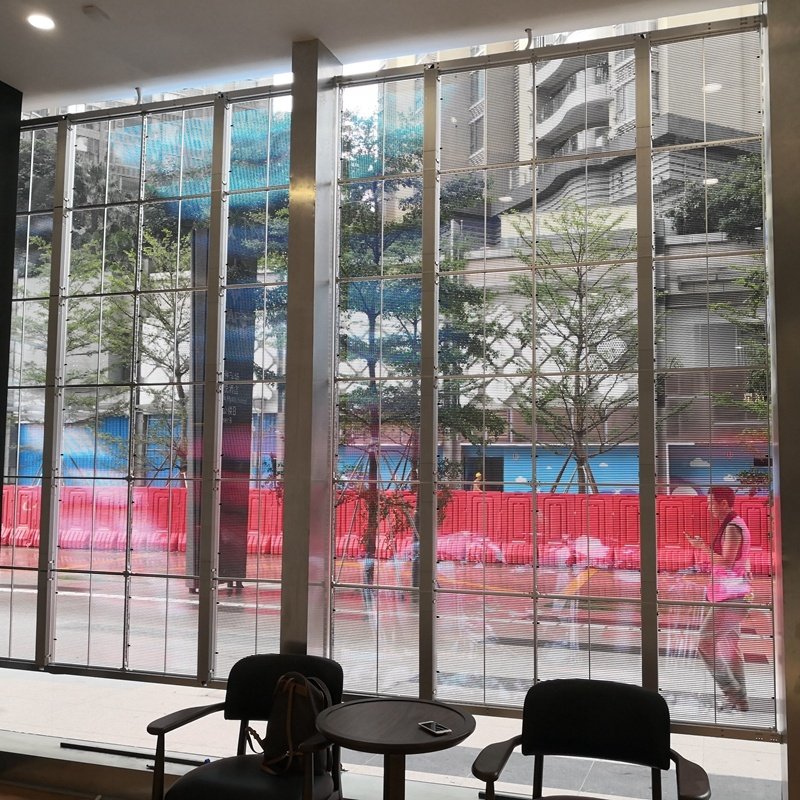 Transparent led display become new trend for building